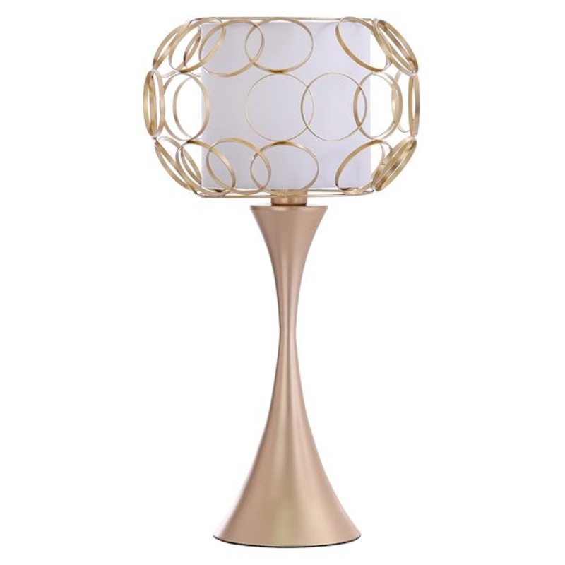 Gold Metal Medium Table Lamp with Shade, 21″