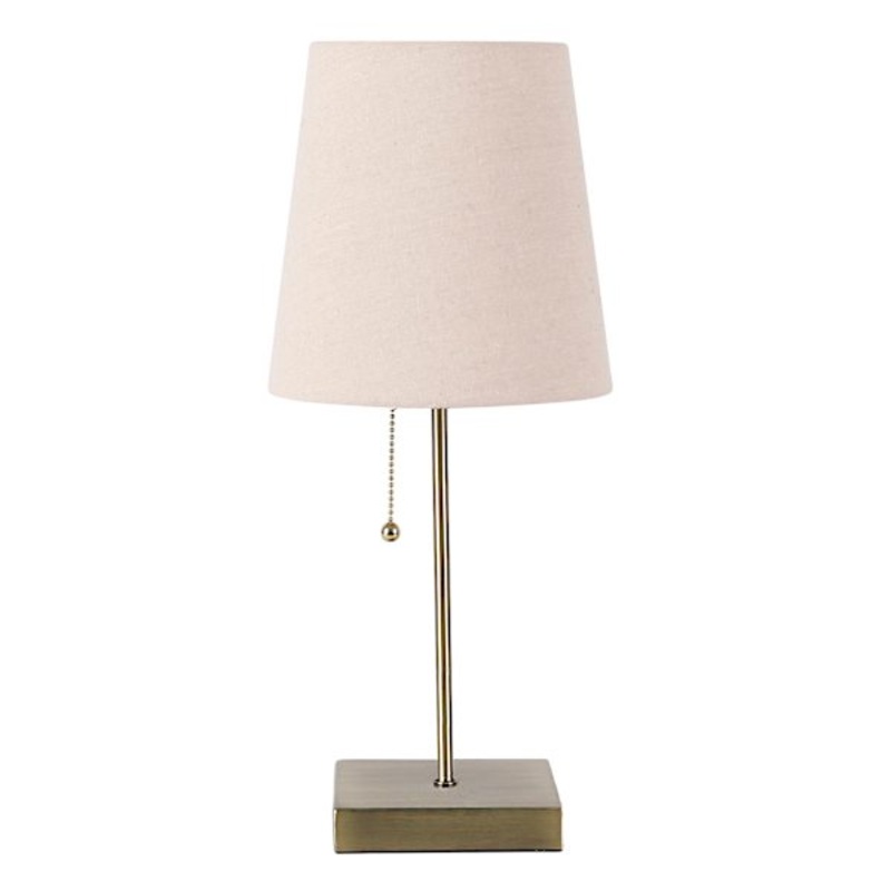 Gold Stick Small Table Lamp with Shade, 18″