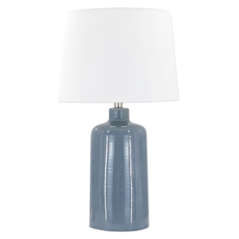 Honeybloom Blue Ceramic Medium Table Lamp with Shade, 24″