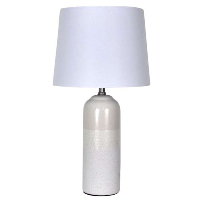 Honeybloom Natural Two-Toned Ceramic Medium Table Lamp with Shade, 24″