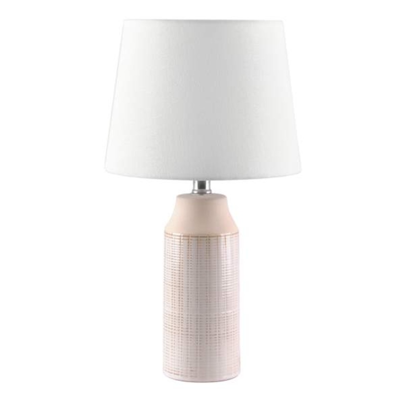 Natural Textured Ceramic Accent Lamp with Shade, 18″