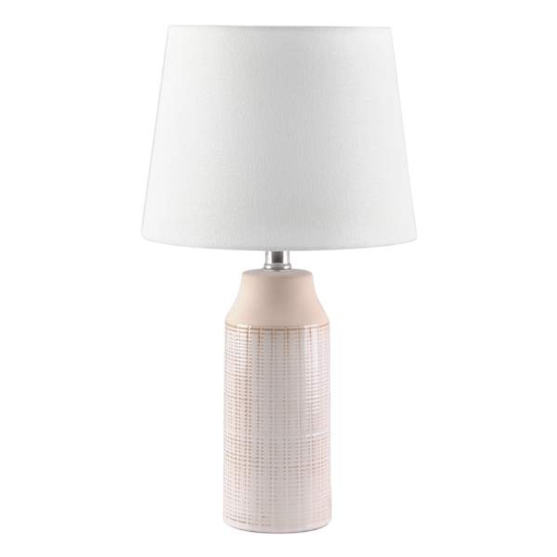 Natural Textured Ceramic Table Lamp with Shade, 20″
