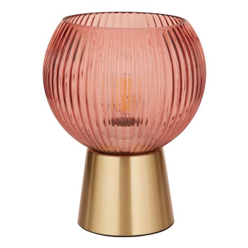 Pink Ribbed Uplight, 7.7″