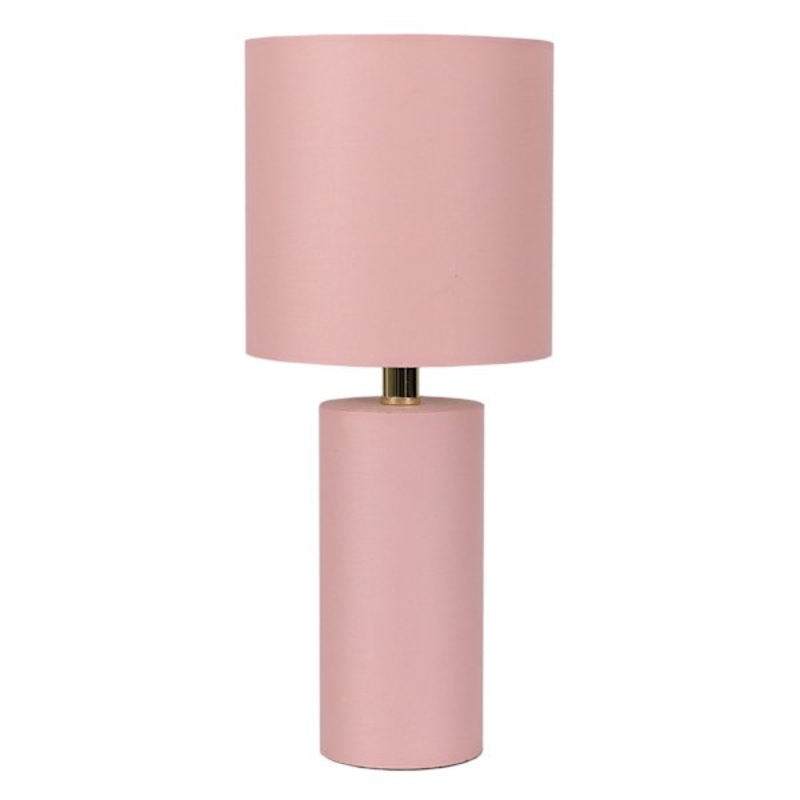 Pink Wrapped Fabric Small Lamp with Shade, 18″