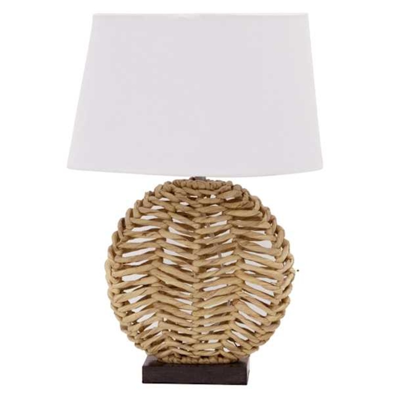 Water Hyacinth Natural Weaving Medium Table Lamp with Shade, 23″