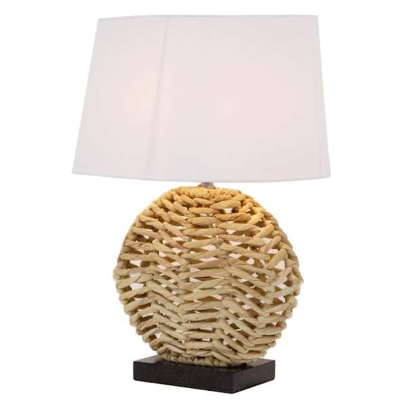 Water Hyacinth Natural Weaving Small Table Lamp with Shade, 17″