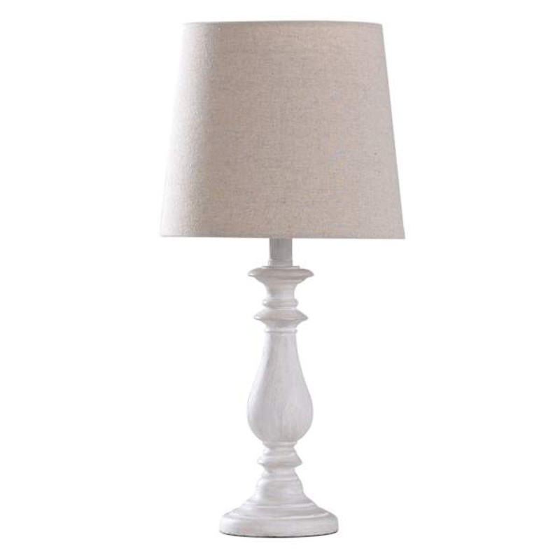 White Medium Medium Table Lamp with Shade, 22″