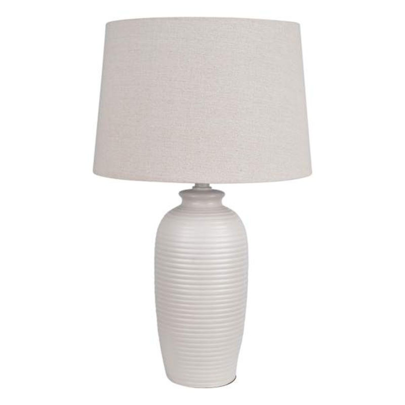 White Medium Table Lamp with Shade, 25″