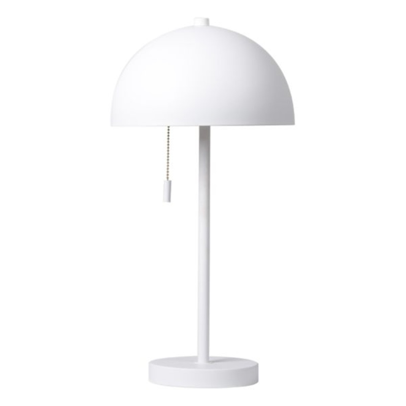White Metal Dome Small Table Lamp with Shade, 20″