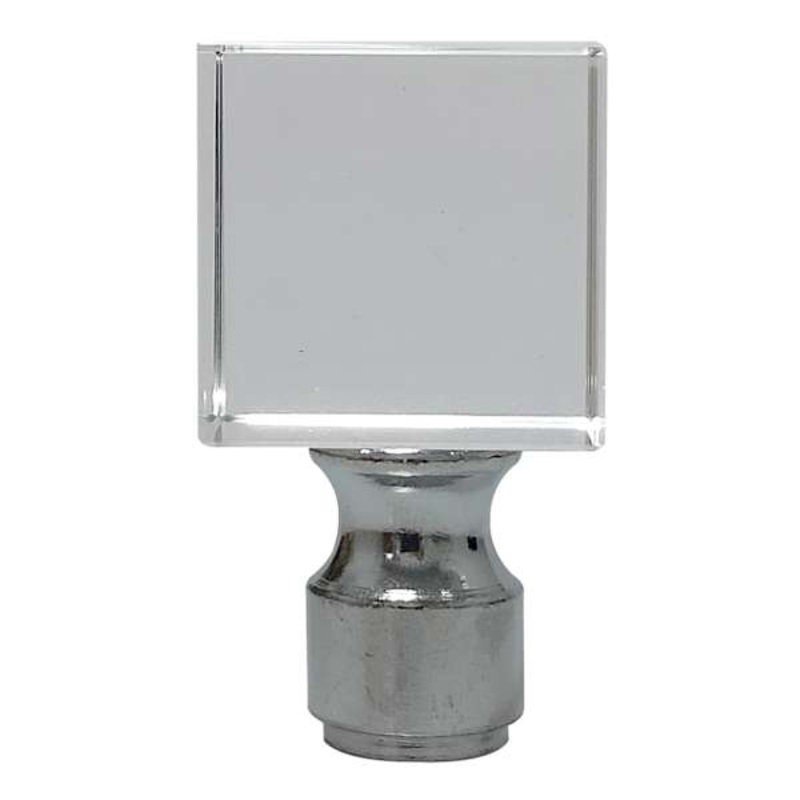 Acrylic & Chrome Square Lamp Finial