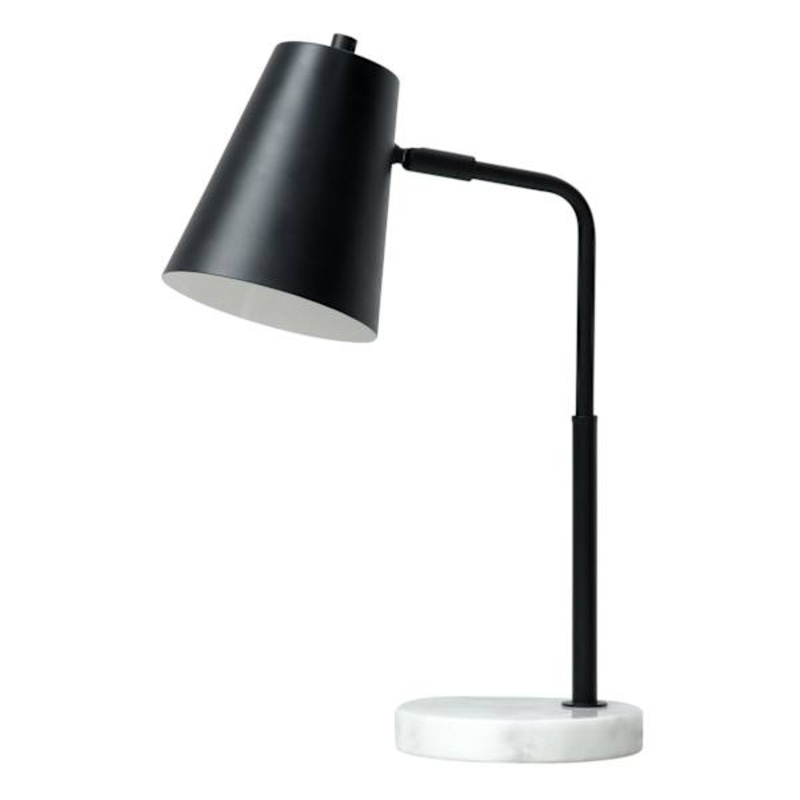 Black Marbled Task Lamp, 17″
