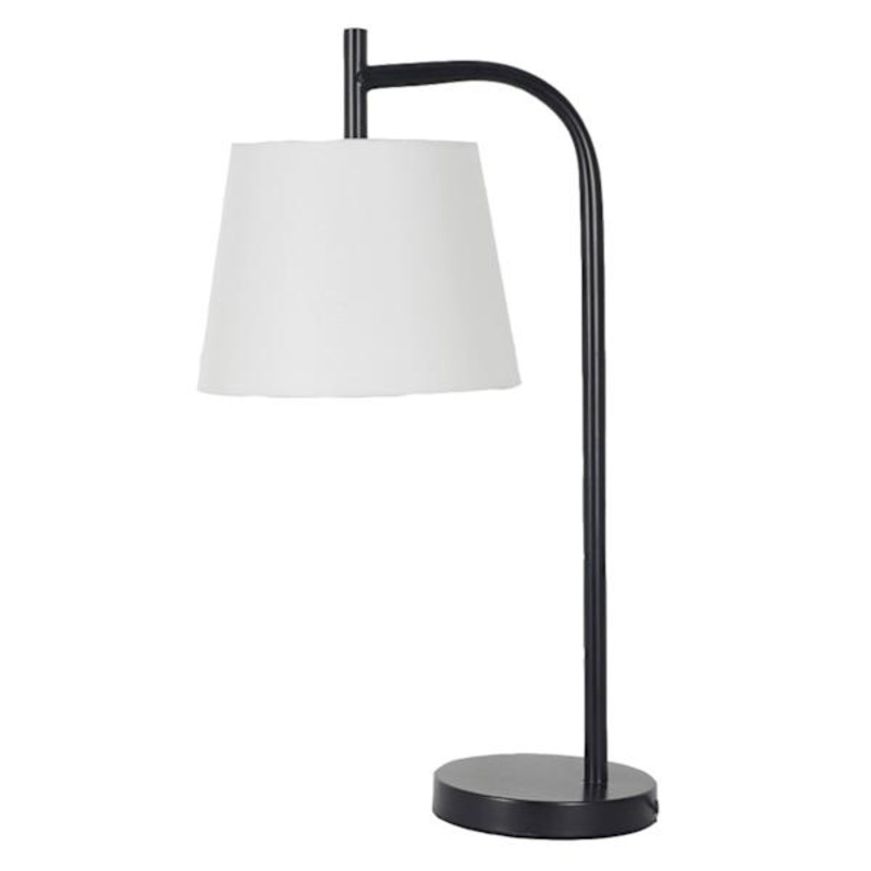 Black Metal Task Lamp with Shade, 25″