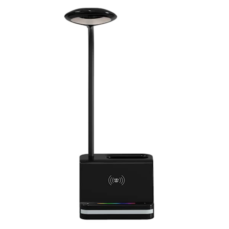 Black Task Lamp with Organizer, 21.5″
