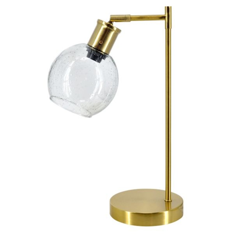 Crosby St. Glass Globe Brass Desk Lamp, 18″