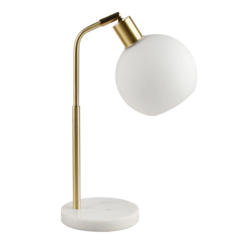 Crosby St. Gold Marble Globe Task Lamp, 19″