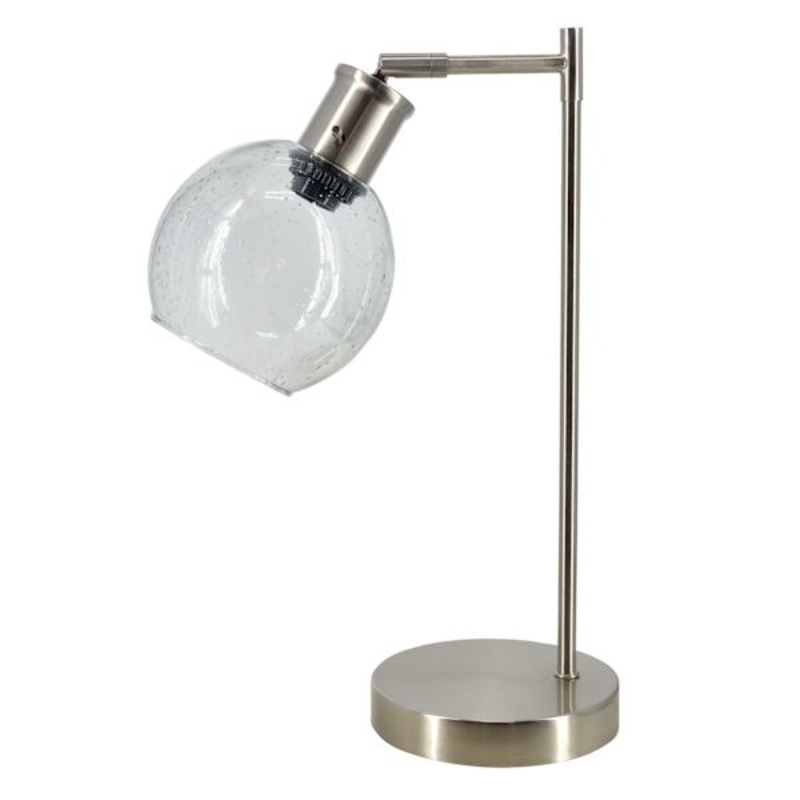 Crosby St. Nickel Glass Globe Desk Lamp, 18″