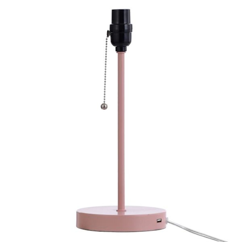 Pink Accent Lamp with USB Port, 14.5″