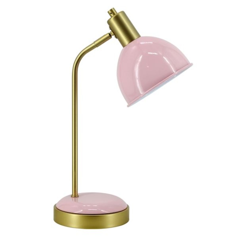 Pink & Gold Desk Lamp, 16″