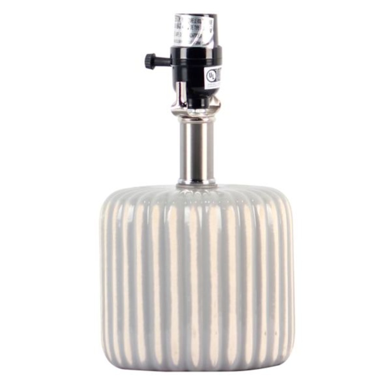 Tan Striped Ceramic Small Lamp Base, 10″