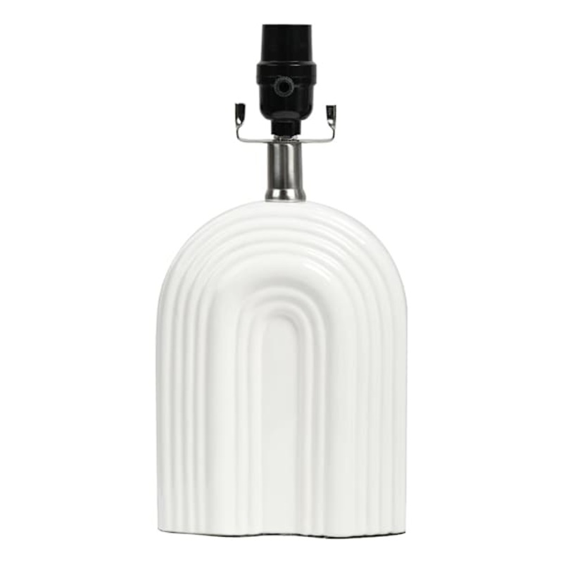 White Ceramic Rainbow Small Lamp, 13″