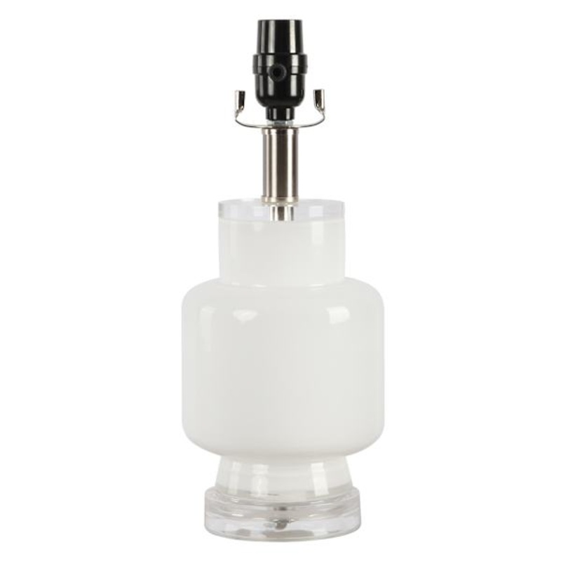 WHITE GLASS MORDERN LAMP 14IN