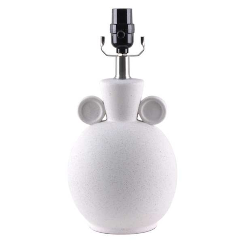 White & Grey Ceramic Lamp Base, 14″