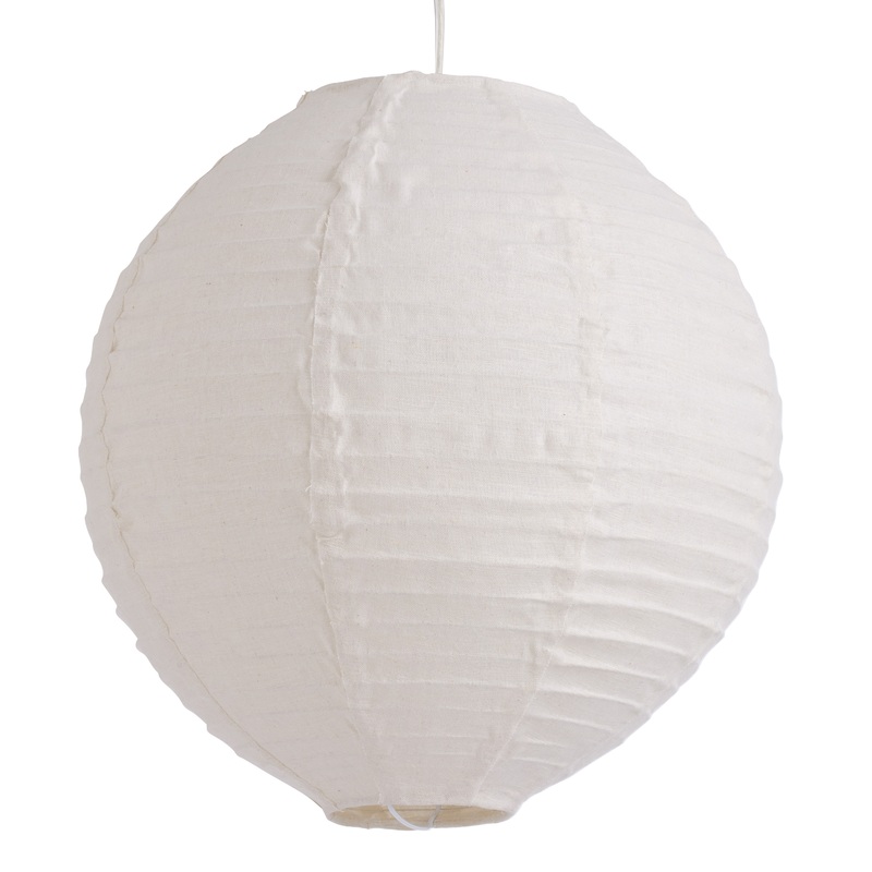 White Jute Globe Collapsible Hanging Lantern
