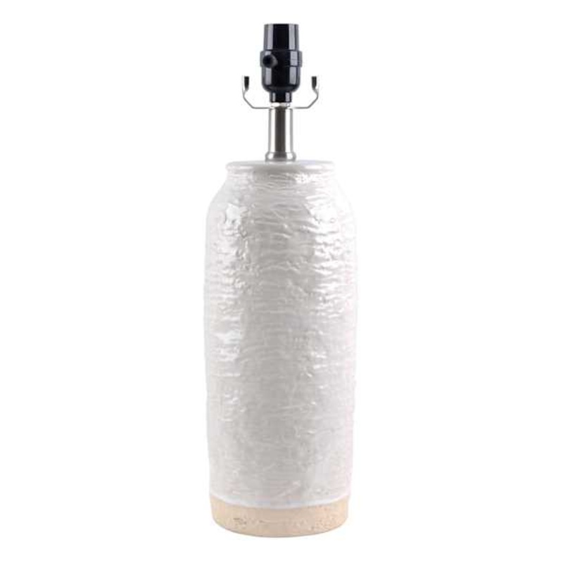 White Textured Ceramic Lamp, 18″