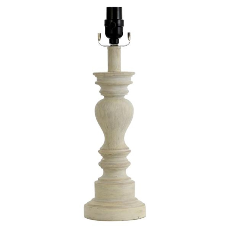 White Turned Leg Small Lamp Base, 16″