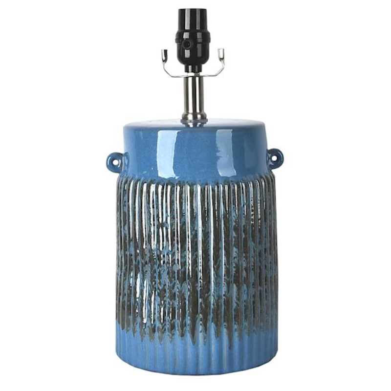15 Inch Blue Reactive Glaze Table Lamp
