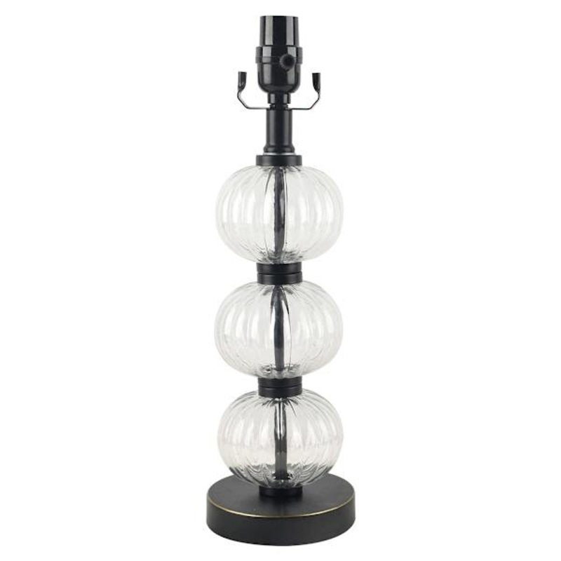 Black Bubble Glass Small Lamp Base, 16″