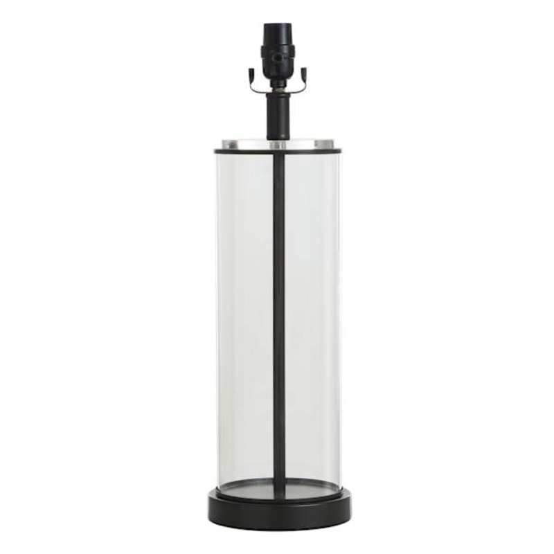 Black Column Glass Medium Table Lamp Base, 21.5″