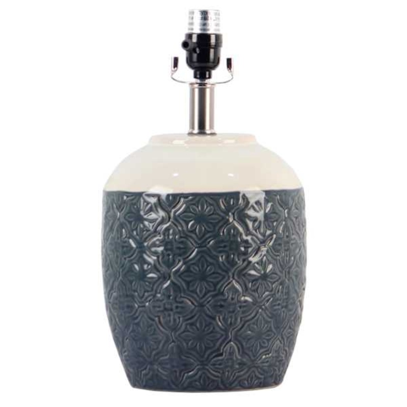 Black Textured Ceramic Lamp Base, 14.5″