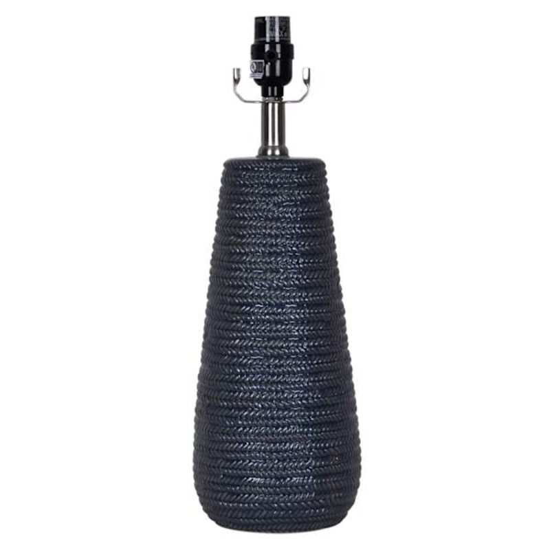 Blue Braided Design Ceramic Medium Table Lamp Base, 17.5″