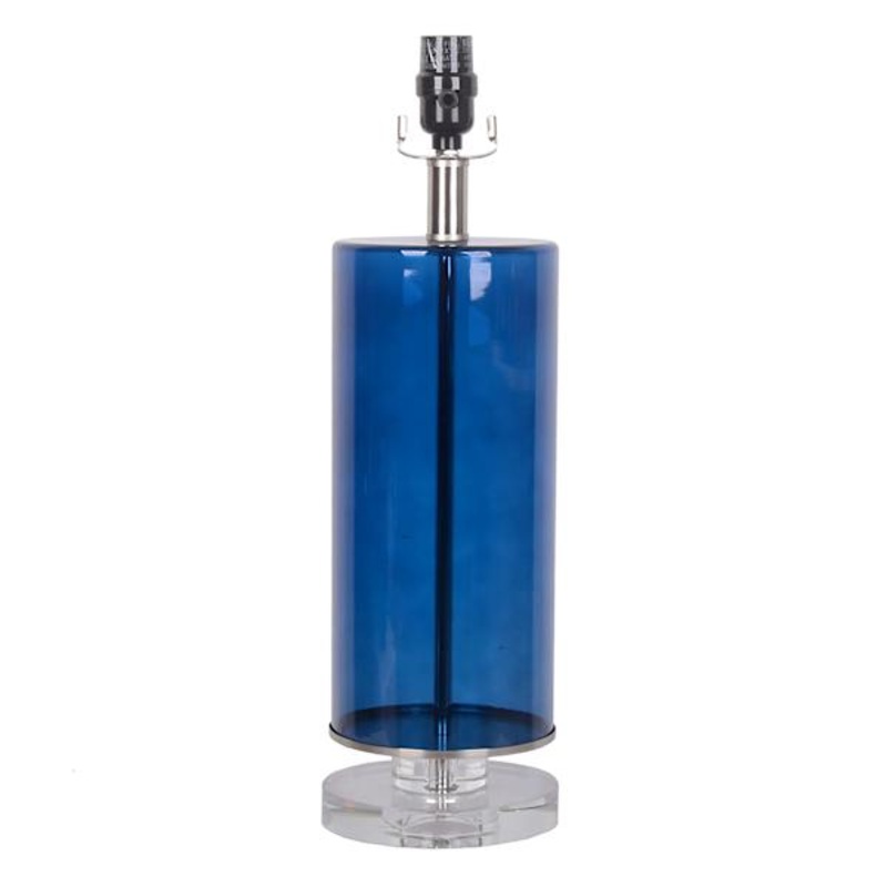 Blue Glass Table Lamp, 19″