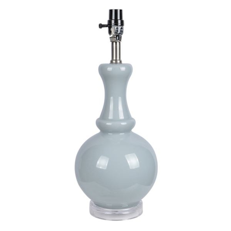 Blue Glass Tiered Table Lamp Base, 19″