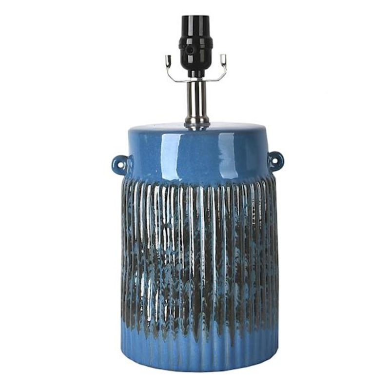 Blue Reactive Glaze Ceramic Table Lamp Base, 15″