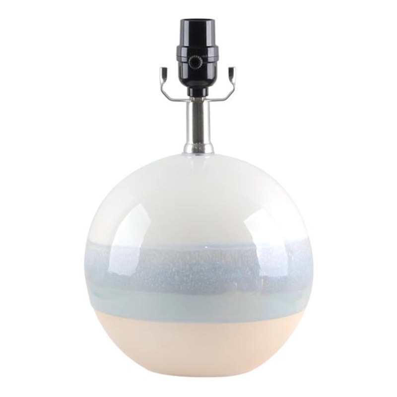 Blue & White Three-Toned Ceramic Small Lamp Base, 12.5″