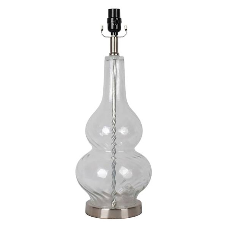 Clear Double Gourd Glass Table Lamp, 21.5″