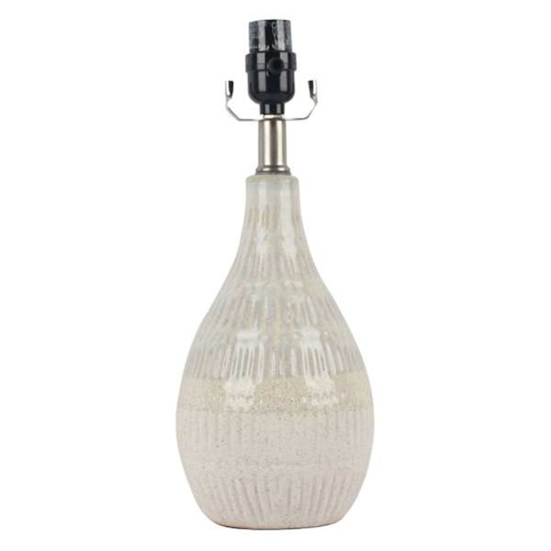 Cream Textured Ceramic Small Lamp Base, 15″