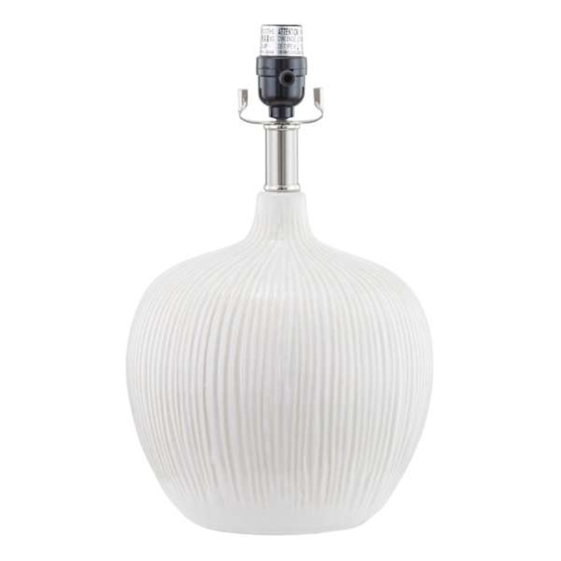 Cream Textured Round Small Lamp Base, 15″