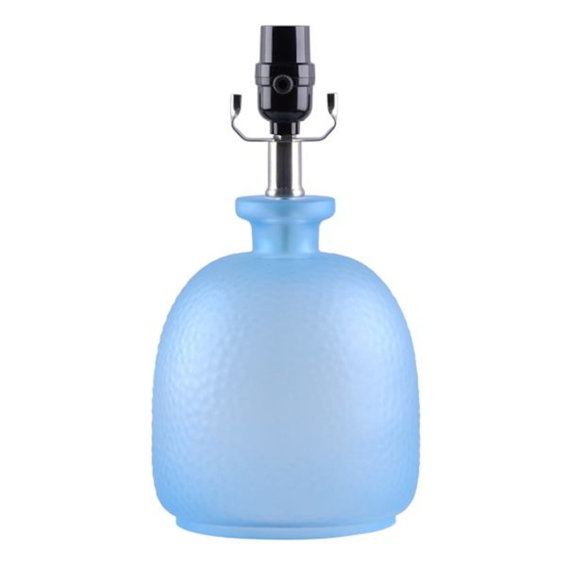 Frosted Light Blue Glass Bulb Accent Lamp, 13″