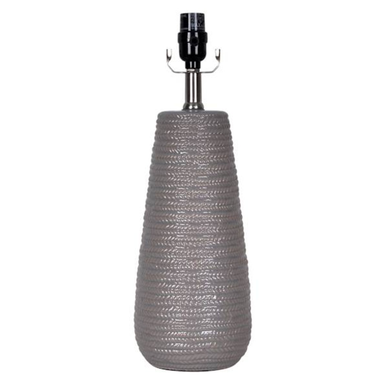 Grey Braided Design Ceramic Lamp Base, 17.5″