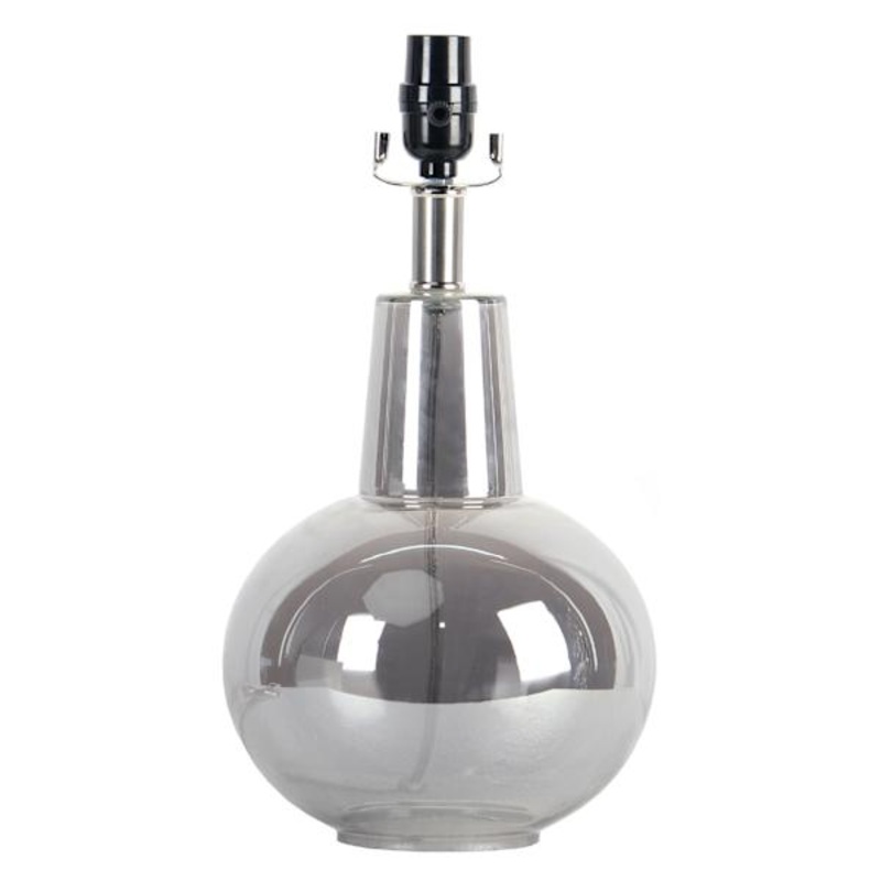 Grey Glass Round Accent Lamp Base, 16″