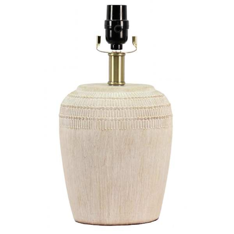 Honeybloom Beige Textured Small Lamp Base, 12.8″