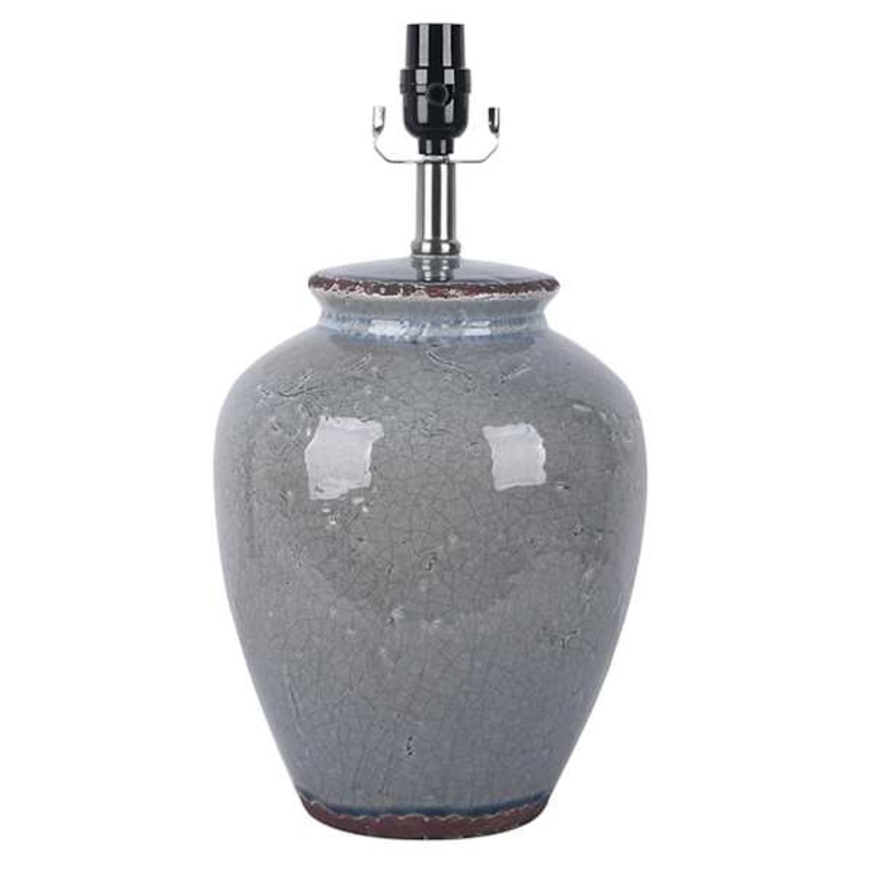 Honeybloom Blue Crackle Ceramic Small Lamp Base, 16.5″