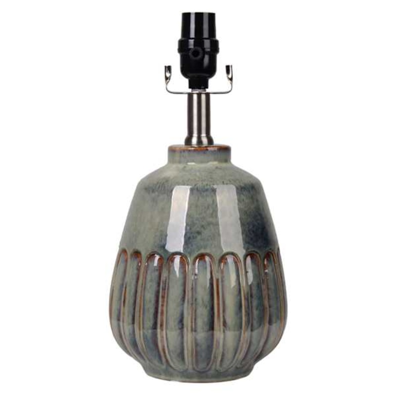Honeybloom Blue Reactive Glaze Ceramic Small Lamp Base, 19″