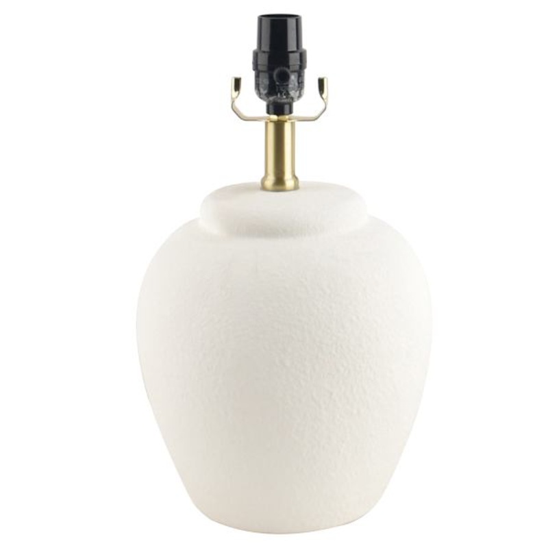 Honeybloom White Textured Ceramic Urn Small Lamp Base, 14″