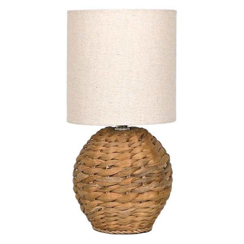 Honeybloom Woven Seagrass Mini Table Lamp with Shade, 13″