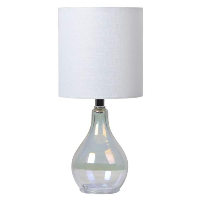 Iridescent Glass Mini Table Lamp with Shade,12″